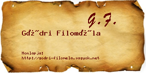 Gödri Filoméla névjegykártya